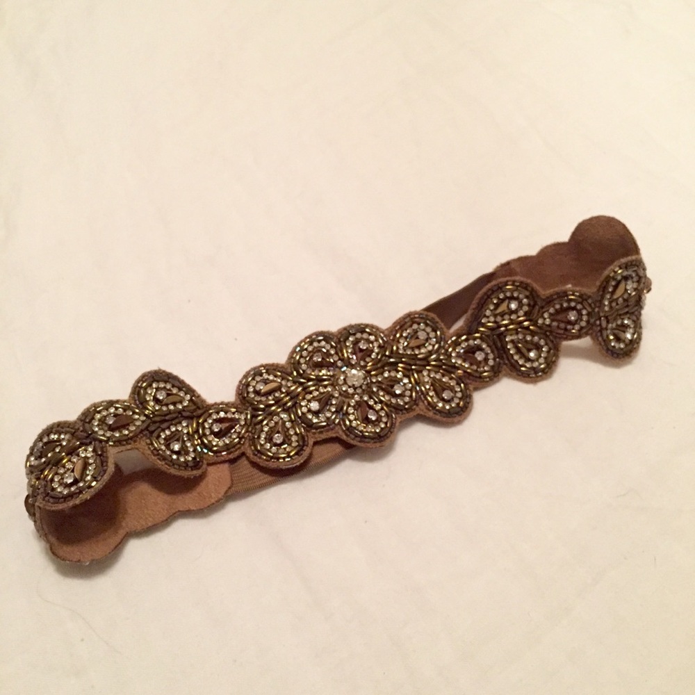 Anthropologie embroidered beaded belt.